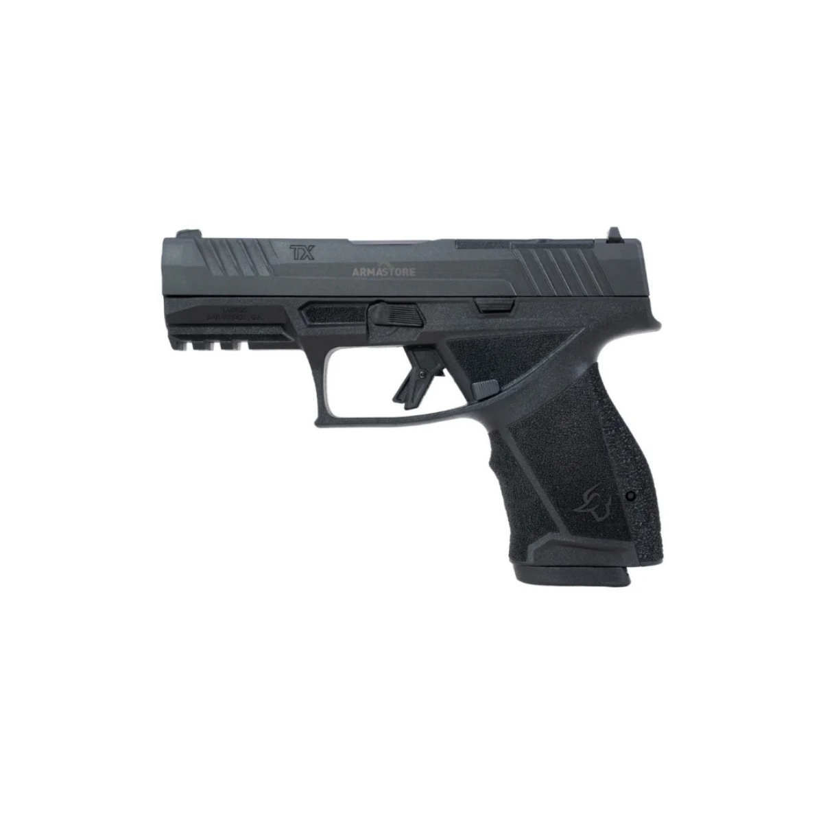 Pistola Taurus TX9 Compacta calibre 9mm vista lateral e ferrolho