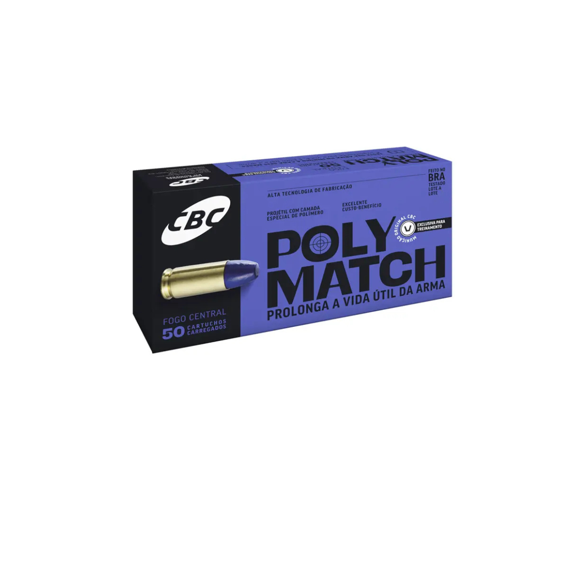Munição CBC .38 TPC LPC 124gr Polymatch
